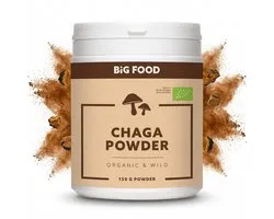 Big Food - Chaga Poeder Raw - 150g - Bio - Zeer hoge kwaliteit