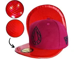 Capiche® Snapback – Ruby – Rood Fleece & Rode Holografische Klep – Pet Heren – Sportcap – Baseball Cap