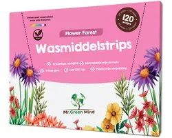 Mr. Green Mind Wasstrips 120 Wasbeurten bloemig Flower Forest Wasmiddeldoekjes Wasvellen Wasdoekjes incl. wasverzachter
