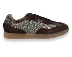 Baskets Steve Madden Emporia pour femmes à Glitter Gold | Marron | Taille: 39