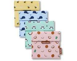 Roll'Eat - 4 x Snack 'n Go - Happy Prints - Film Alimentaire - Réutilisable