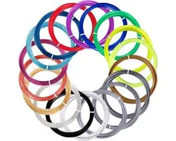 18 kleuren 3D pen filament PLA 1,75 mm 3D print pen filament navullingen compatibel met MYNT3D SCRIB3D PAST NIET bij Filapen elke kleur 3M totaal 72 meter