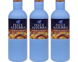 Felce Azzurra Gel Douche - Ambre et Argan - 3 pièces - 650 ml