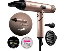 Revamp Fohn met Diffuser - Professionele Haardroger met 3 opzetstukken - Föhn - Haardroger met Diffuser - Krachtige Luchtstroom - LCD Display - Compact Design - Voor alle haartypes - DR6400