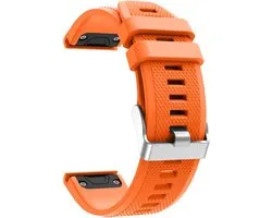 Siliconen bandje - geschikt voor Garmin Fenix 5 / 5 Plus / 6 / 6 Pro / 7 / 7 Pro / 8 (47 mm) / E (47 mm) / Epix (Pro) (2) 47 mm / Quatix 5 / 6 / 7 / 7 Pro / Approach S60 / S62 / S70 47 mm / MARQ / D2 Delta / D2 Mach 1 / Descent G1 - oranje