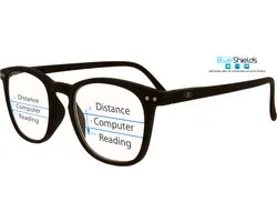 BlueShields by Noci Eyewear YAB215 Jibz Multifocale Computerbril +3.00 - Zwart