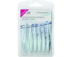 Oral Prevent Interdental Brushes Smart Grip 0.45 mm white, 1 x pack (1 x 6 pieces) - ShopVlot