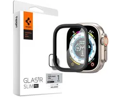 Spigen Glas.tR Slim Pro - Screen Protector Geschikt voor Apple Watch Ultra 3/2/1 - Case Friendly Tempered Glass - Zwart - 1-Pack