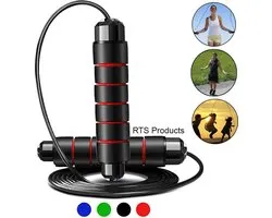 RTS products® Verzwaard springtouw - springtouw met speciale grip - kogellagers - Professionele verstelbare springtouw met kogellager - springtouw groen - springtouw volwassenen - speedrope - fitness - cardio - boxen - yoga - crossfit