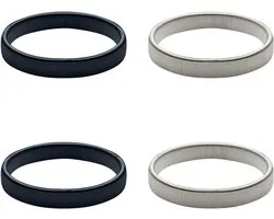 Purepeak Mouwophouders Set 4 Stuks - Zwart - Zilver - Dames - Heren - Elastisch