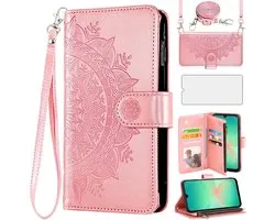 Asuwish Hoes voor mobiele telefoon voor Samsung Galaxy A26 5G, hoes met koord en folie, beschermfolie, kaartenvak - ShopVlot