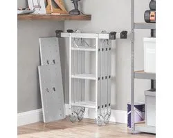 SONGMICS - Ladder - Multifunctionele - 12 Treden - Met 2 Steigerplanken - Draagvermogen 150 kg
