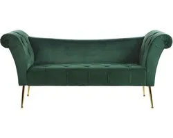 Beliani NANTILLY - Chaise longue - Vert - Velours