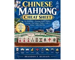 Chinese Mahjong Cheat Sheet: Tile Meanings Winning Hands Melds Scoring Fan Values Rules Calls Setup Table-Side Play