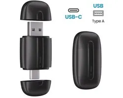 Azorix 2-in-1 Carplay Dongle - Android Auto Dongle - Carplay Apple Geschikt - Carplay Draadloos Geschikt - Wireless Carplay Geschikt - Android Auto Geschikt - USB - USB-C - Zwart - 2025 Model