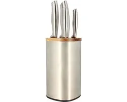 Bloc à couteaux 5 pièces - MENASTYL - 5041070 - Acier inoxydable - Bois
