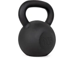 VirtuFit Kettlebell Pro - Kettle Bell - Fonte - 24 kg - Noir - Poids de sport - Poignée ergonomique et large - Adapté pour CrossFit et fitness - Entraînement de condition