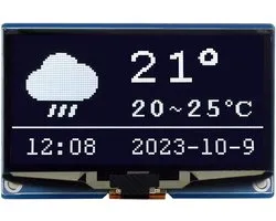 2.42 inch OLED Display Module 128x64 SPI/I2C Wit - Geschikt voor Raspberry Pi & Jetson Nano