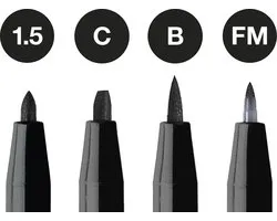 Faber-Castell tekenstift - Pitt Artist Pen - zwart - 4-delig - FC-167153