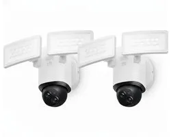 Caméra de sécurité eufy E340 – Pack de 2 – Cam Floodlight – Pan et inclinaison à 360 ° – Résolution 3K – 2000 lumens – Détection de mouvement IA – Enregistrement 24h/24 et 7j/7 – Wi-Fi Dual bande – Étanchéité IP65