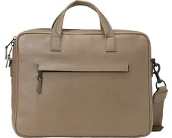 Marc O'Polo Lorenz laptoptas, leer, taupe
