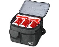 Insulated Lunch Bag - Waterproof Thermal Lunch Box - Reusable for Office and Picnic - Extra Pockets - Perfect for Adults and Kids - Black
