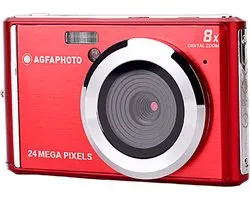 AGFAPHOTO Realishot DC5500 - Appareil Photo Numérique Compact, 24 MP, Ecran LCD 2,4", Zoom Digital 8x, Vidéo HD 720p, Mémoire Externe SD, Batterie Lithium - Rouge