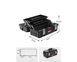 DELIXI Electric Mallette à outils - 3 niveaux - Avec organiseurs - Toolbox - Coffre de rangement - 17 pouces