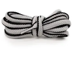 Van Bommel veters – Braided Laces wit/zwart 90cm