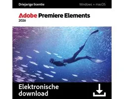 Adobe Photoshop & Premiere Elements 2026 - Foto's & Video's Bewerken - 3 Jaar Licentie - AI - Windows/Mac - Download