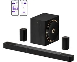Système audio surround sans fil professionnel ULTIMEA Skywave X60 7.1.4 canaux pour TV avec Dolby Atmos, barre de son avec caisson de basses sans fil de 20 cm.