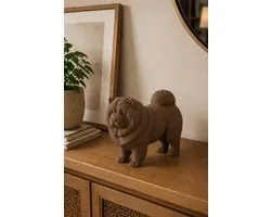Statue de chien Chow Chow – Figurine décorative | Imprimée en 3D Marron
