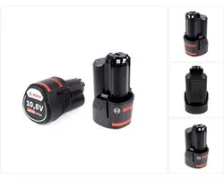 Bosch accu-starterset 2x GBA 10,8 V 2,0 Ah / 2000 mAh Li-Ion Professional ( 2607336879 )