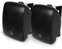 Artsound ASW45.2, Set van 2 waterdichte luidsprekers, 2-weg hifi luidspreker, 10-80 watt, met muurbeugel voor wandmontage, geschikt voor binnen en buiten, terras, tuin, sauna, zwembad, badkamer, kleur: zwart