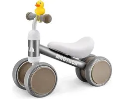 Loopfiets – 1 jaar – Speelgoed Kinderen – 4 wielen - 1-4 jaar – Jongens en Meisjes – Binnen en Buiten – Balans – Nieuw Design - Zilver