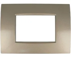 Wandplaat 3 Modules - Afdekplaat Combinatie - Installatie Elektrisch - Bticino Living Compatibel - Drievoudig - Brons