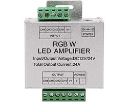 WANGCL Aluminum RGBW Amplifier 4CH Data Signal Repeater Support PWM DC12V/DC24V for RGB/RGBW Controller - ShopVlot