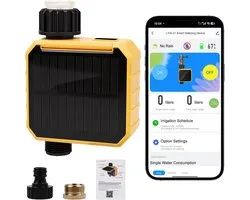 WiFi zonne-irrigatietijd - slimme app-afstandsbediening, watertimer, programmeerbare automatische slangregelaar voor buiten of tuingazon besproeiing - 1 stopcontact