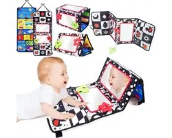 MontiPlay® Prone Trainer Bébé - Crinkle Booklet Bébé - Jouets Éducatif - Montessori - Sensoriel