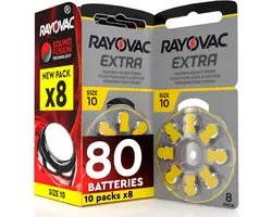 Rayovac Extra Advanced 10 Hoorbatterijen PR70 Geel – 80 Stuks