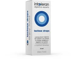 Intoleran Lactase Gouttes d'Enzymes Digestives - 14ml | Enzyme de lactase liquide pour la digestion du lactose en cas d'intolérance au lactose | Supprime le lactose dans les produits laitiers | Cuire et rôtir sans lactose | Végan