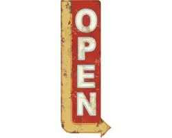 Signs-USA Open Arrow - Enseigne Murale Rétro - Métal