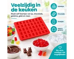 BukkitBow - Siliconen IJsblokjesvorm - Chocoladevorm en Snoepvorm - Gummy Bear Mal - Gelatinevorm - Rood
