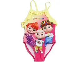 Maillot de bain CoComelon - jaune avec rose - Maillot de bain Coco Melon - taille 74