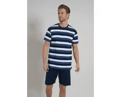 CECEBA Melbourne Heren Shortama met ronde hals - Blauw