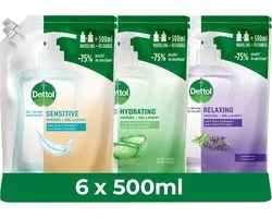 Dettol - 2x Recharge Dettol Aloe Vera Hydratant 500ML - 2x Recharge Dettol Sensitive 500ML - 2x Recharge Dettol Lavande Relaxante 500ML - Forfait discount