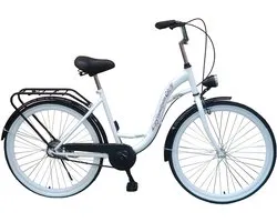 Viking Choice - Meisjesfiets – stadsfiets – 26 inch – wit, zwart