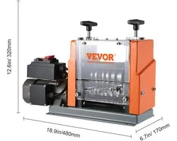 VEVOR Kabelstripmachine Elektrisch φ1.5-25mm Stripper 60W Stripmachine 7 Stripkanalen Draadstripper 65Mn Veerstalen mes