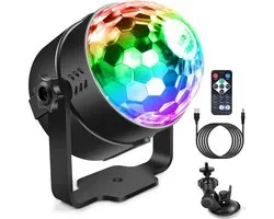 YOZHIQU Boule disco - Lumière disco LED - Commandée par la musique - Mini lumière de fête DJ - Avec fixation par ventouse - Boule stroboscopique Lumière de scène - Convient pour KTV, festivals, fêtes en famille, cadeaux d'anniversaire pour enfants