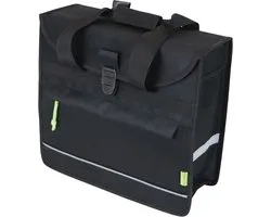 Dresco Enkele Fietstas Basic Shopper – Inhoud 20 Liter - Waterafstotend polyester – Twee bevestigingshaken & klittenbandsluiting - Handig voorvak – Reflectie aan de voor- en achterzijde - Afmeting 37x34x13cm